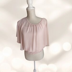 A. Byer Pale Pink Flowy Crop Blouse